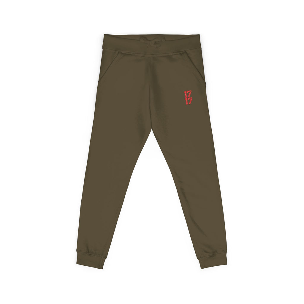 Embroidered '17' Fleece Sweatpants — Cozy Casual Joggers