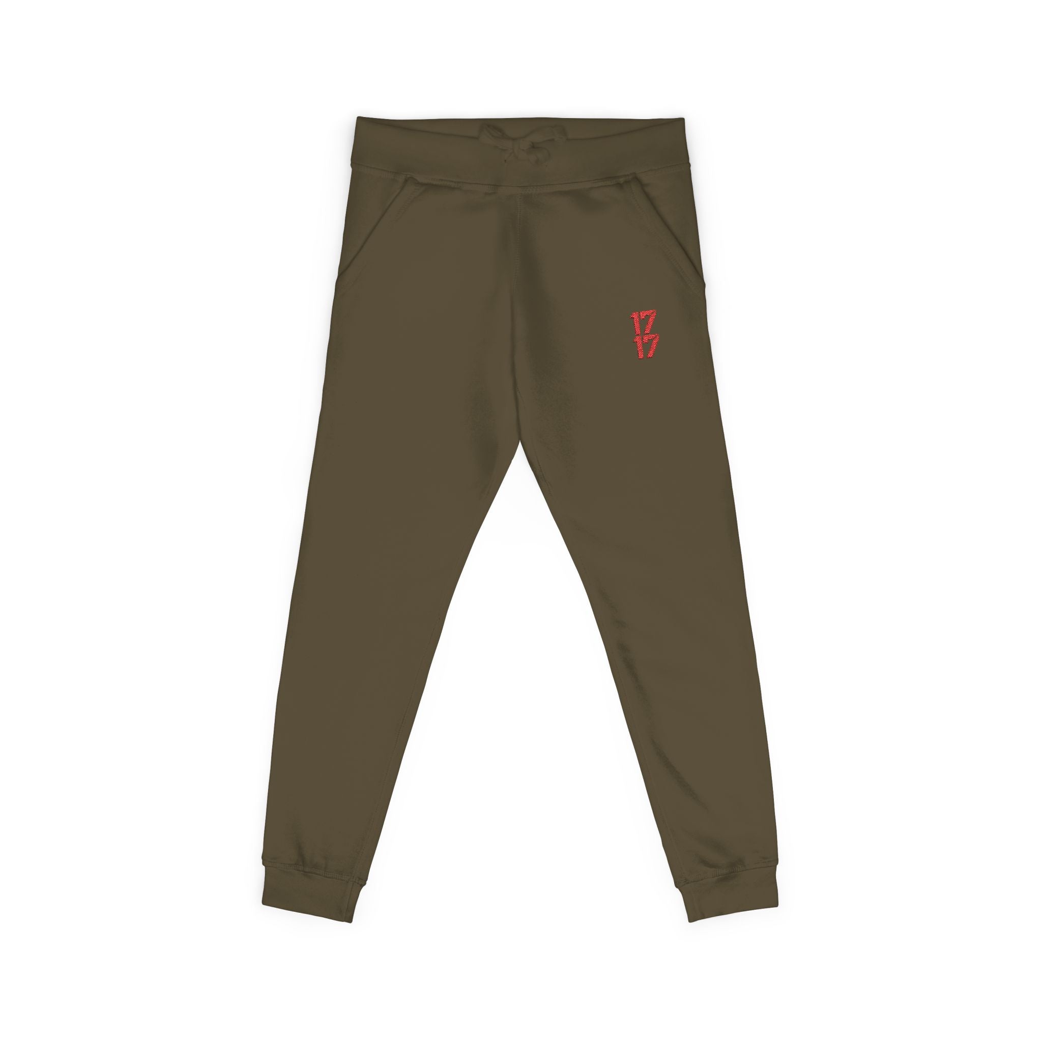 Embroidered '17' Fleece Sweatpants — Cozy Casual Joggers