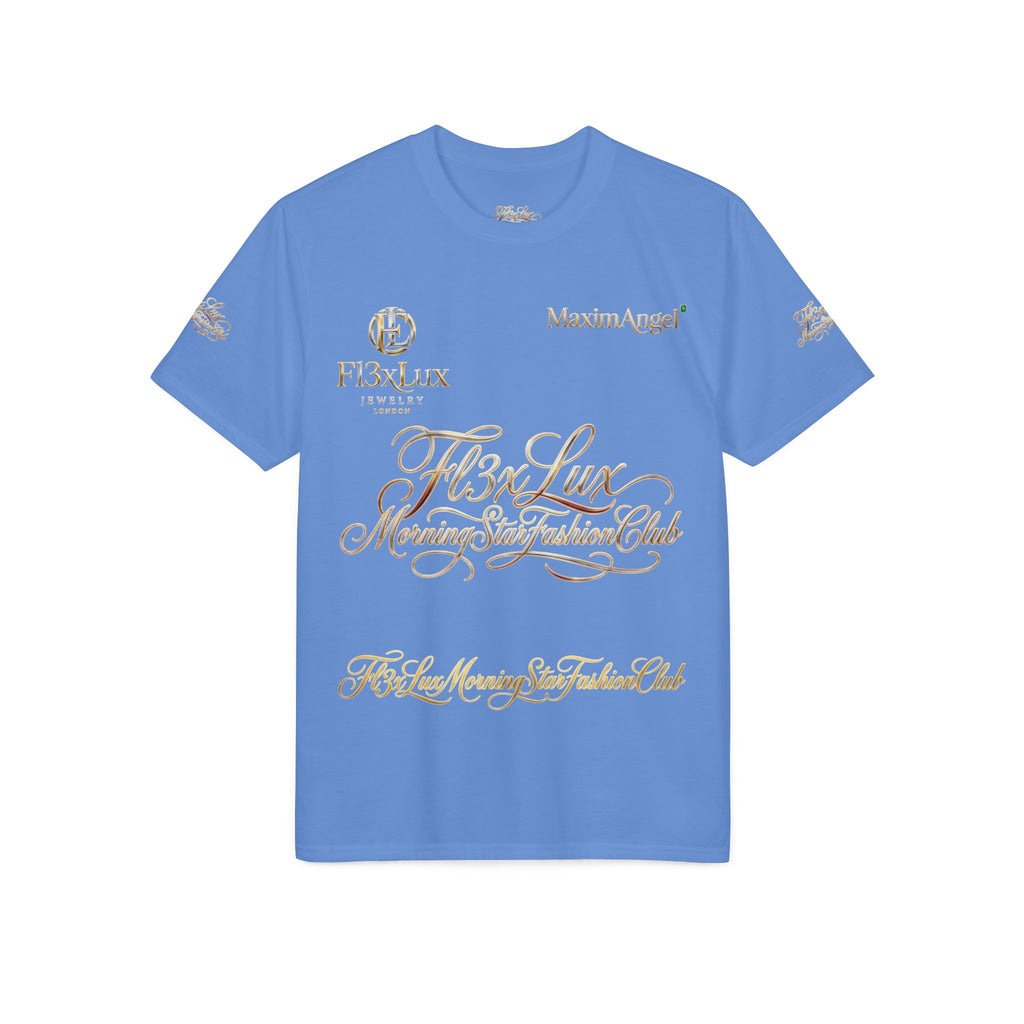 Luxury Gold Script Performance T-Shirt — F3xLux Morning Stay Fashion Club Design
