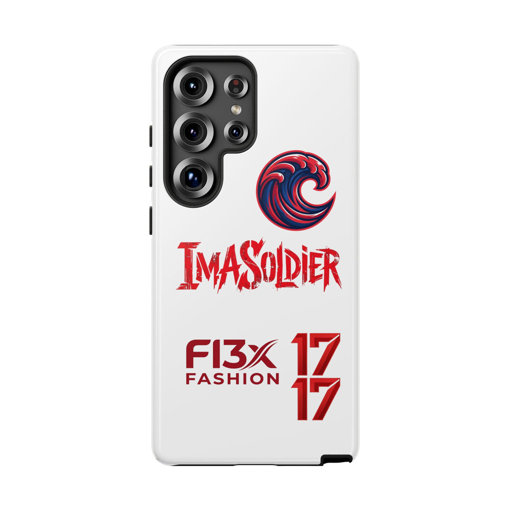 Phone Case — 'ImaSoldier' Red Wave Protective Hard Case