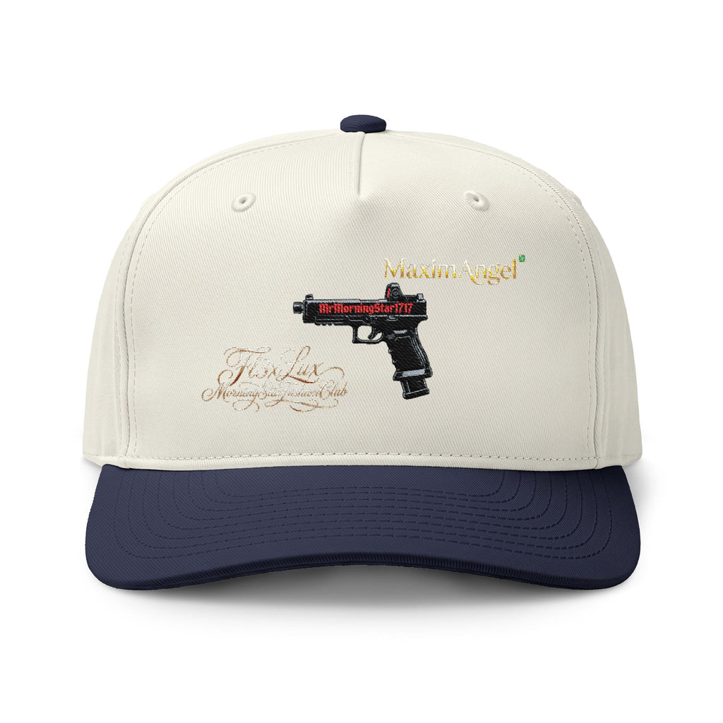 Two-Tone Cap — Embroidered Handgun Graphic "Marine Angel" Trucker Hat