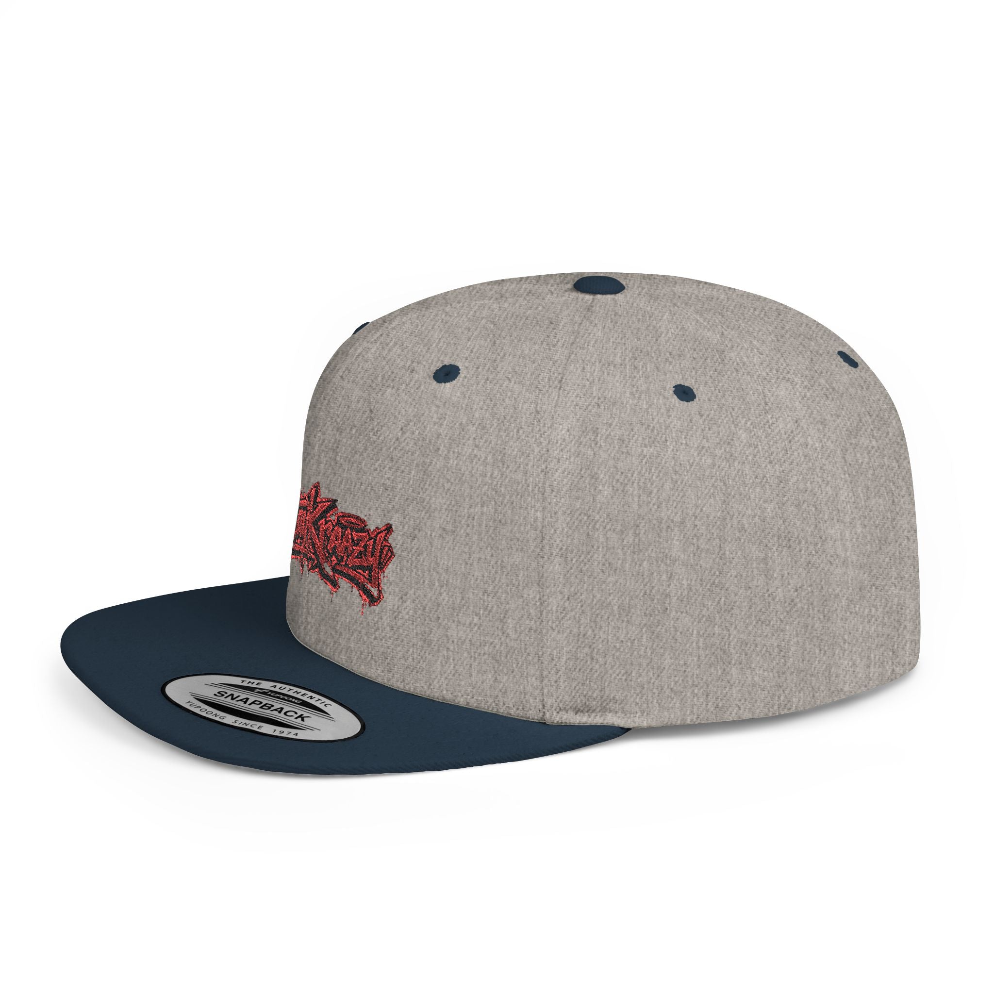 Snapback Hat — Red Graffiti Logo Flat Bill Cap