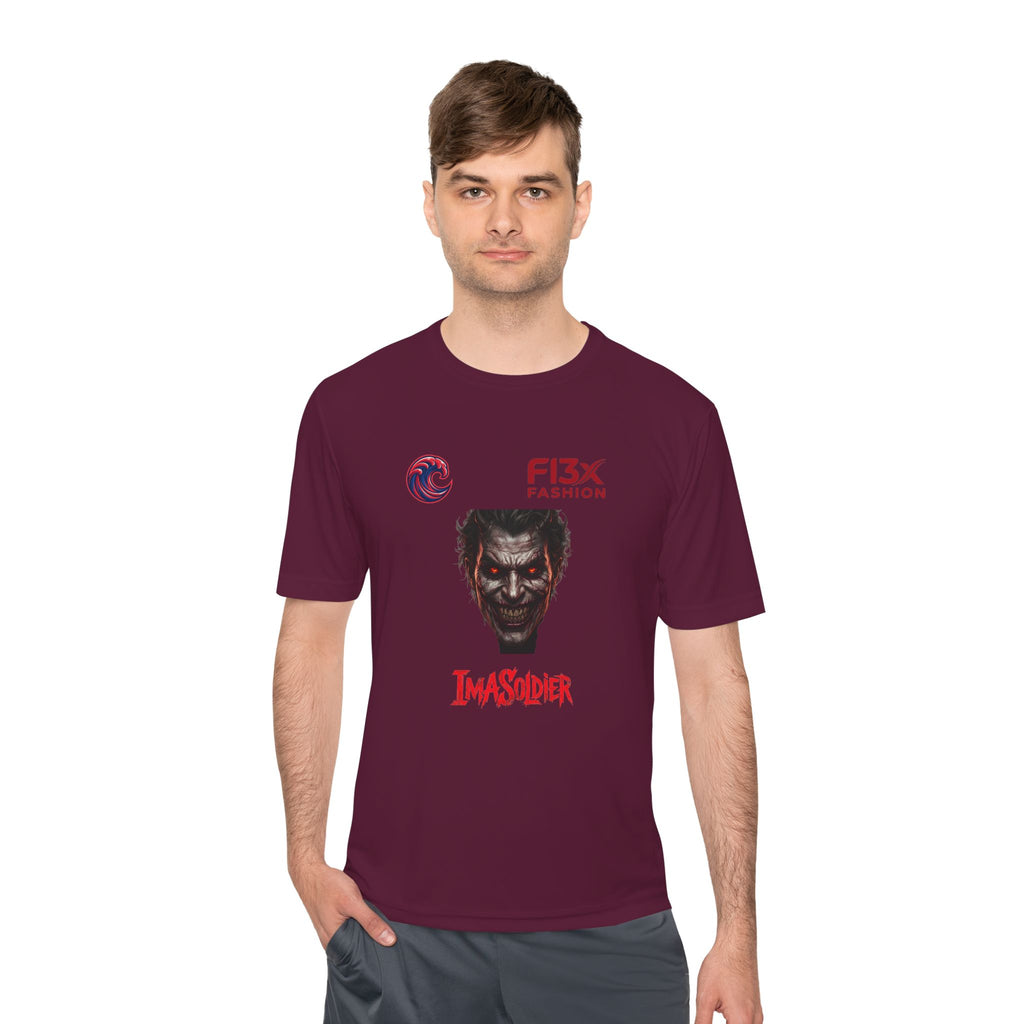 ImaSoldier Graphic Tee — Dark Joker Face Logo Moisture‑Wicking Shirt