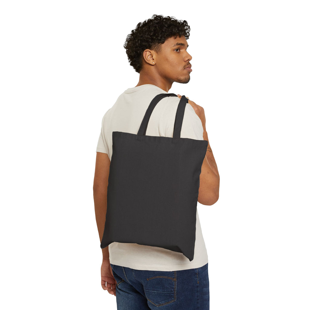 Cute Devil Character Canvas Tote Bag – “Lil Devil” Graphic Cotton Shopper