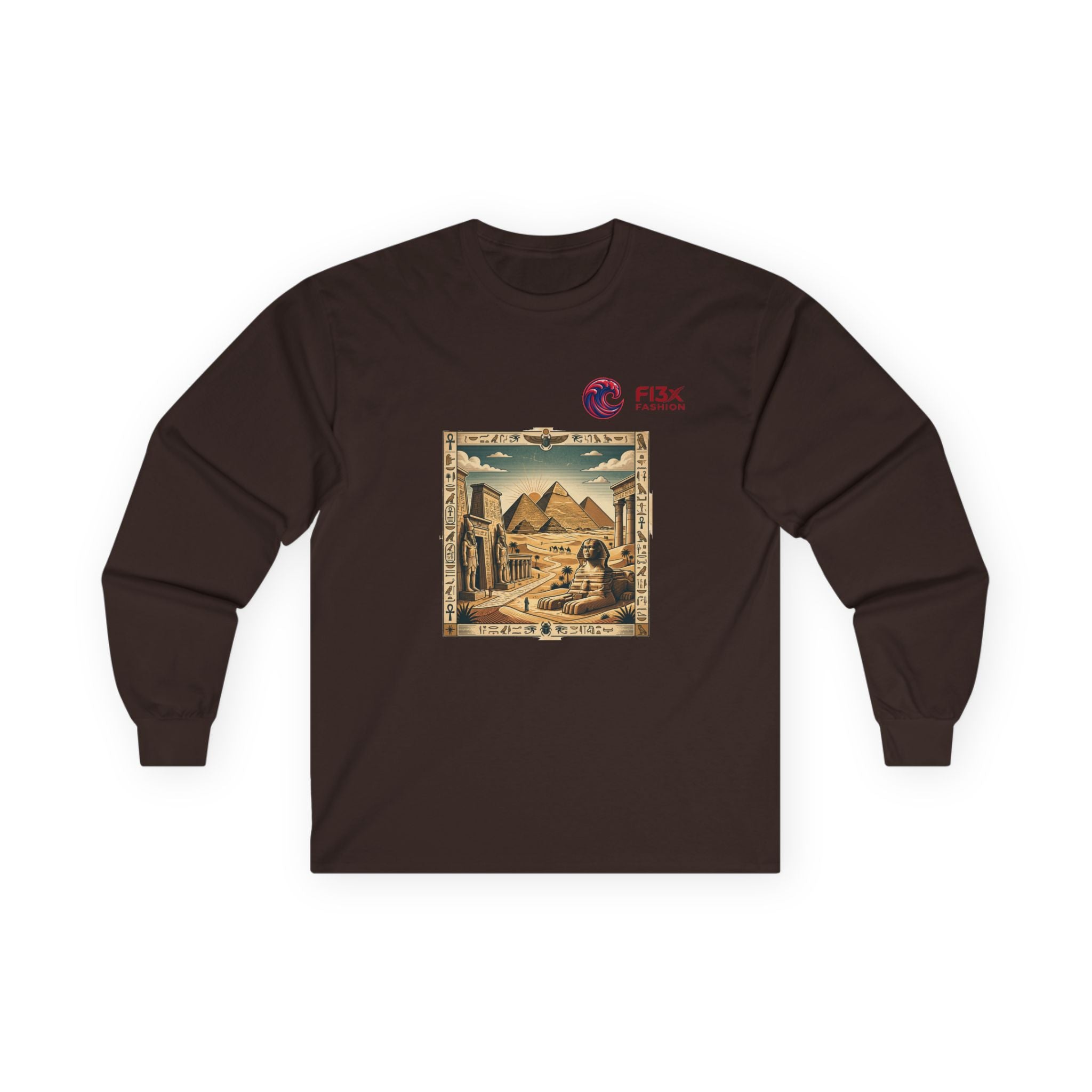 Egyptian Pyramids Vintage Graphic Long Sleeve Tee