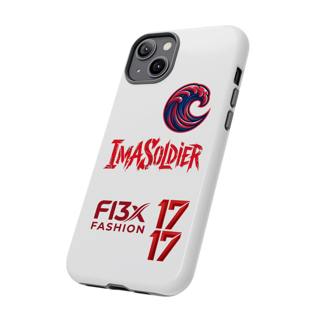 Phone Case — 'ImaSoldier' Red Wave Protective Hard Case