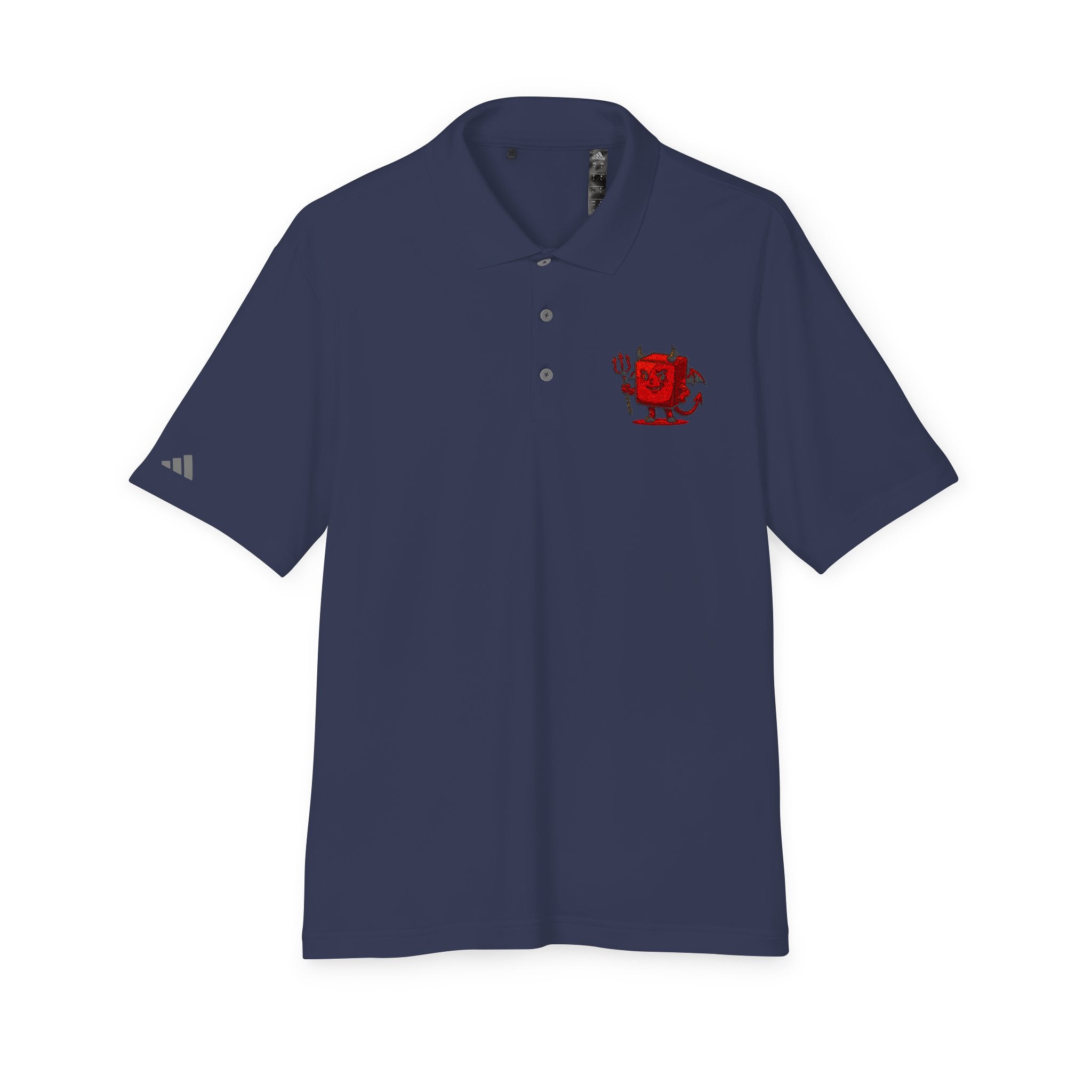 Red Devil Logo Polo Shirt — Embroidered Small Chest Graphic, Golf & Casual Wear