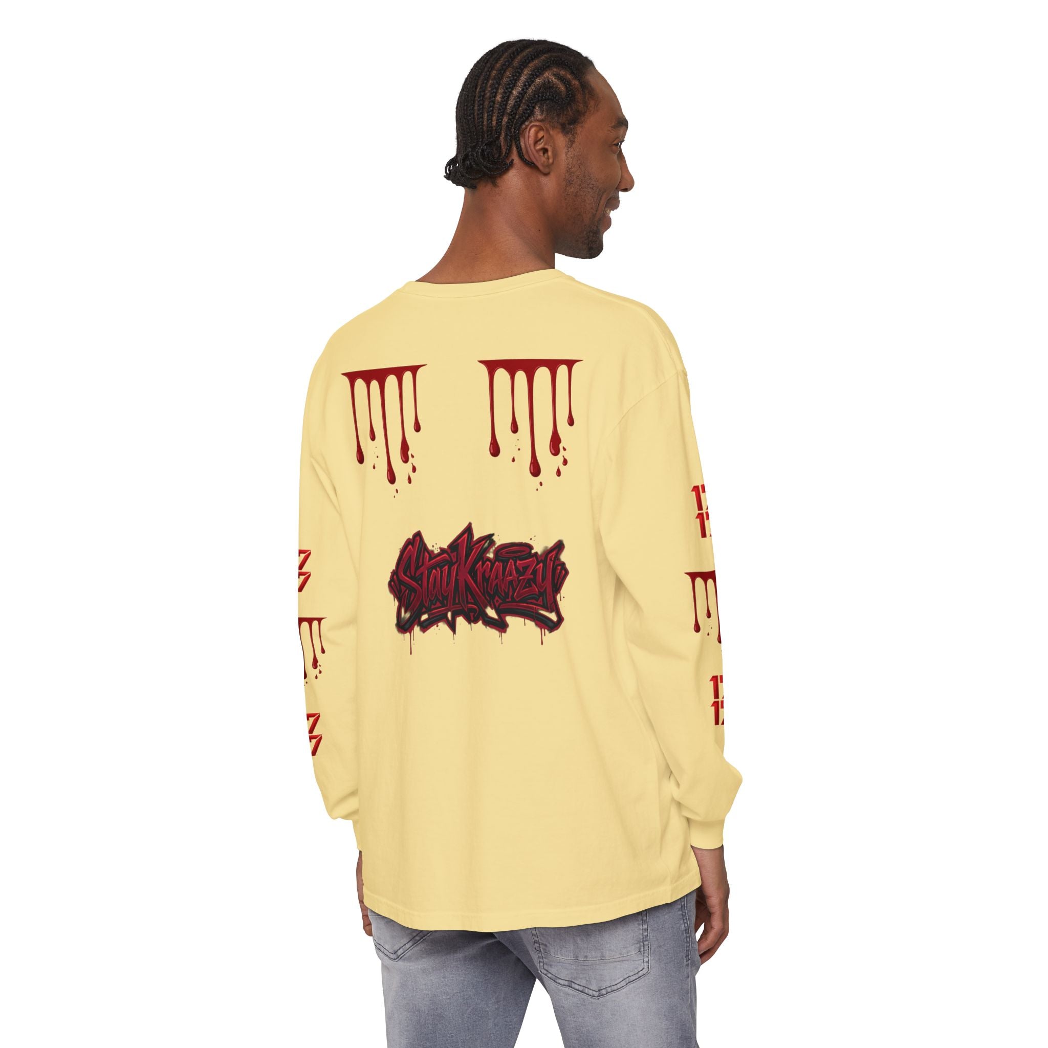 Blood Drip Graphic Long Sleeve Tee