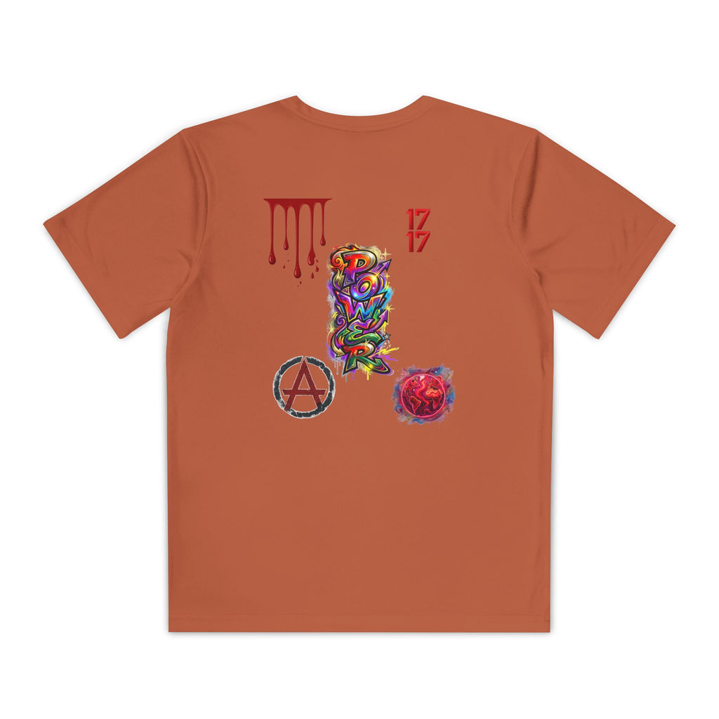 Youth Competitor Tee — Colorful Graffiti Anarchy Graphic T-Shirt