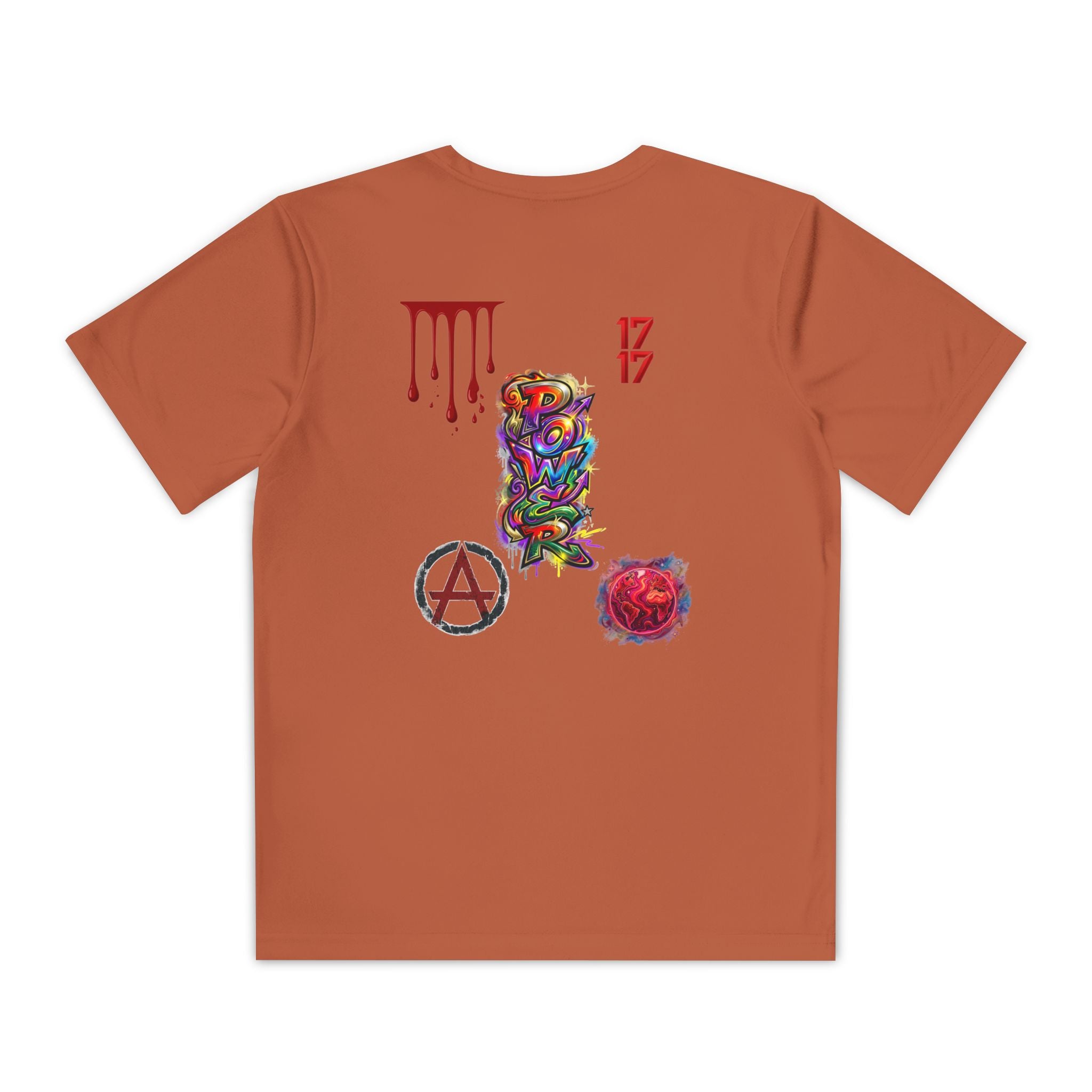Youth Competitor Tee — Colorful Graffiti Anarchy Graphic T-Shirt