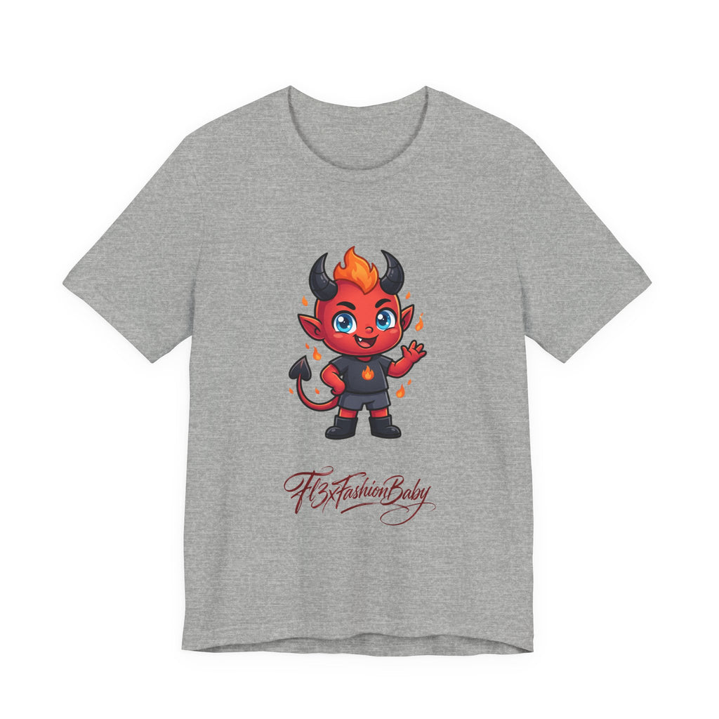 Devil Baby Graphic Tee — Cute Red Demon Cartoon Shirt