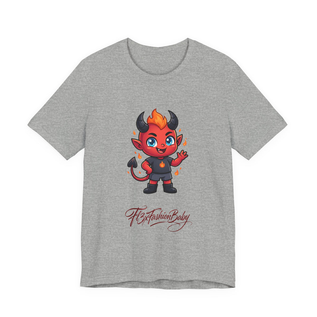 Devil Baby Graphic Tee — Cute Red Demon Cartoon Shirt