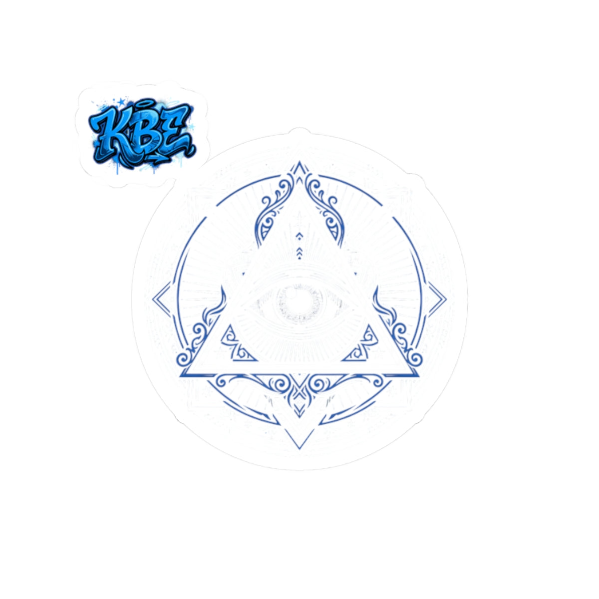 Mystic Triangle Eye Sticker — Geometric Esoteric Laptop Decal