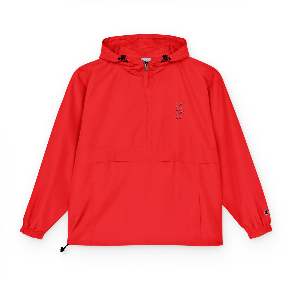 Packable Anorak Jacket — Lightweight Hooded Windbreaker (Orange)
