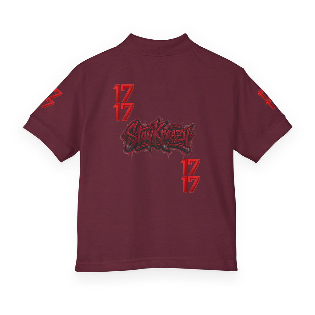 Youth Polo — Red 17 Graphic School Spirit Polo
