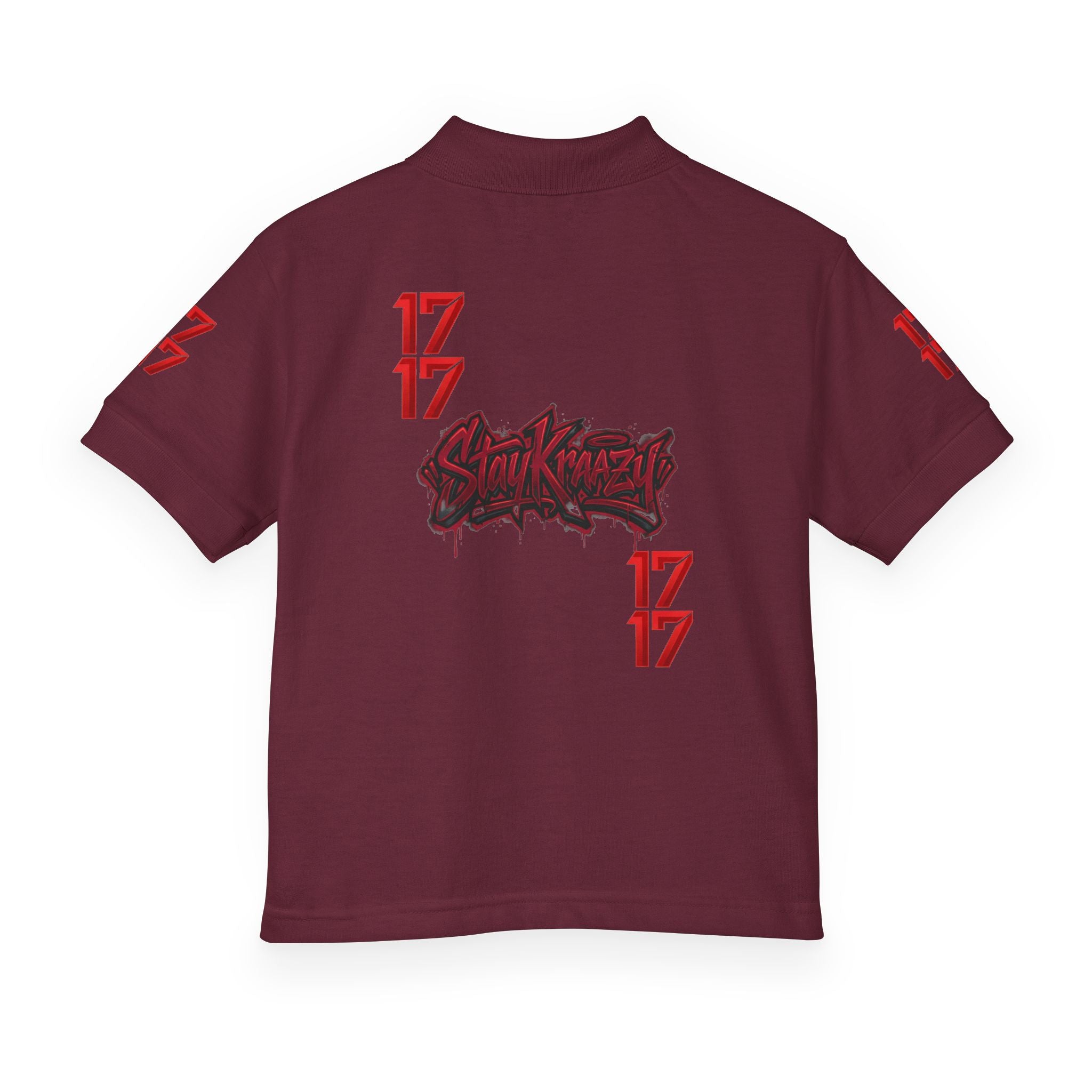Youth Polo — Red 17 Graphic School Spirit Polo