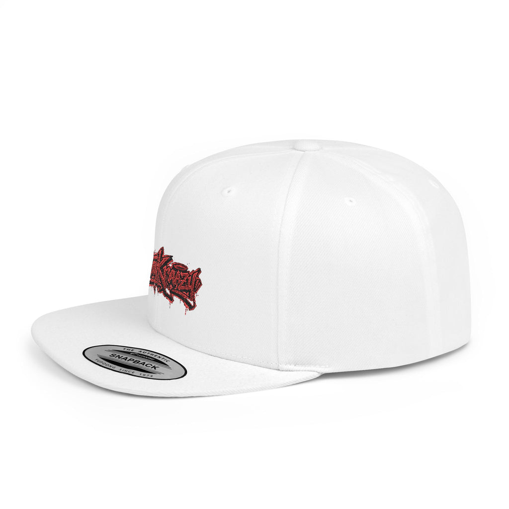Snapback Hat — Red Graffiti Logo Flat Bill Cap