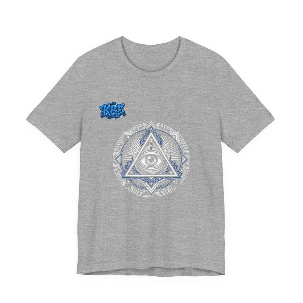 Mystic Moon Mandala Tee — Blue Crescent Graphic T-Shirt