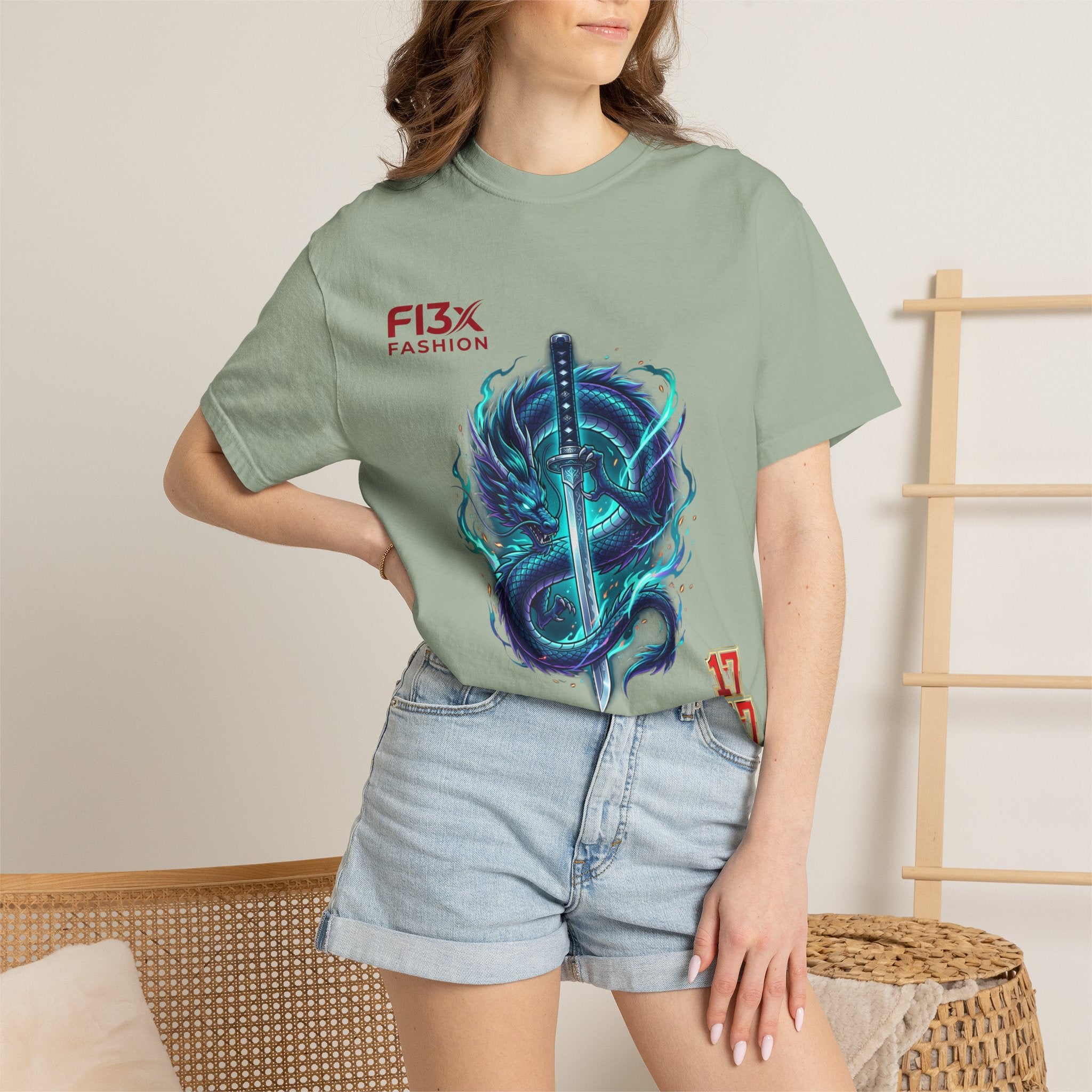 Dragon Katana T-Shirt — Neon Samurai Sword Graphic Tee (17/17)