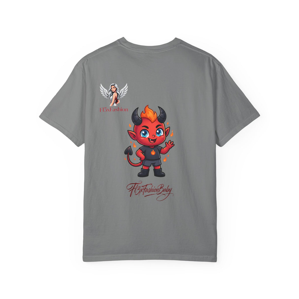 Devil Cartoon Graphic T-Shirt — Fiery Cute Demon Design