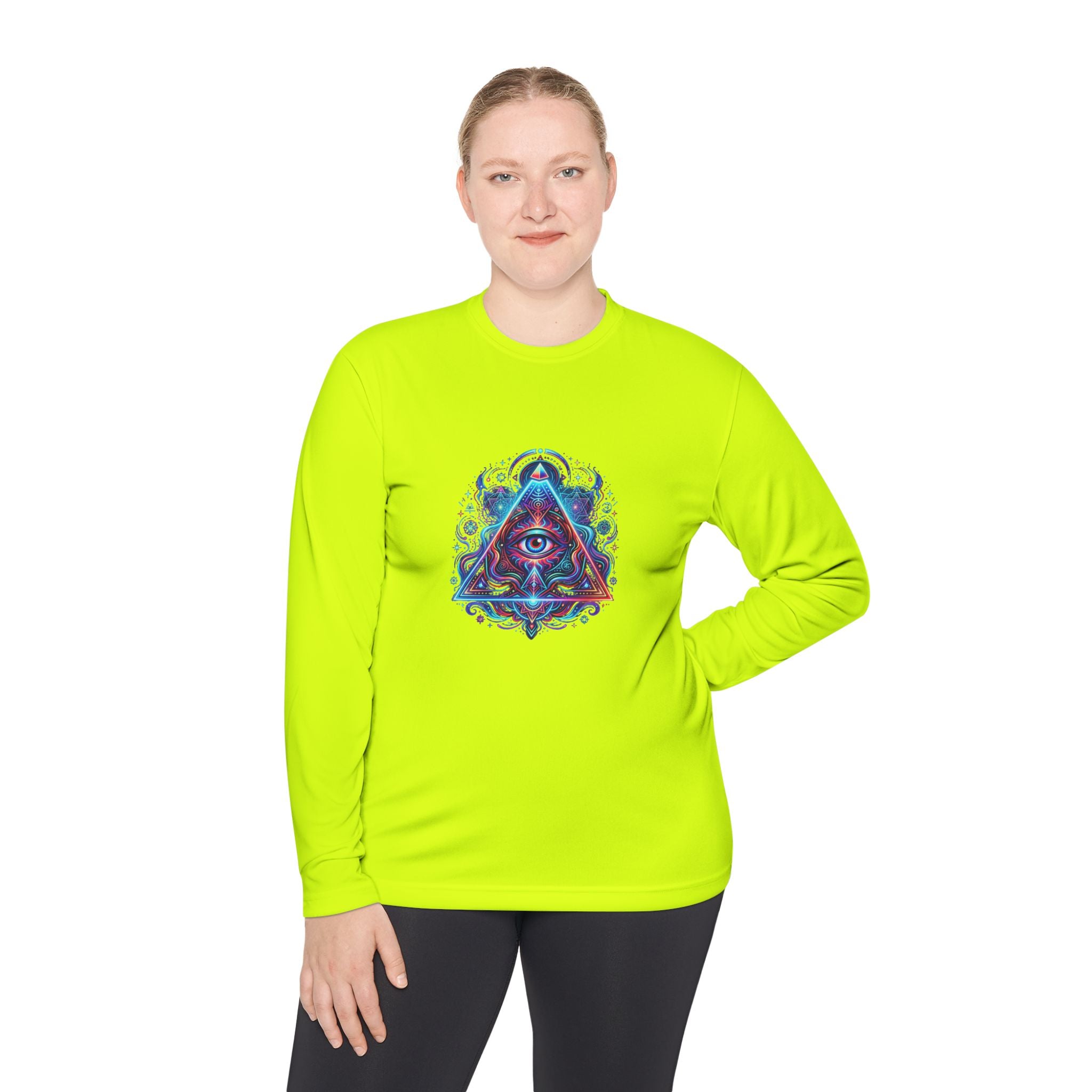 All-Seeing Eye Triangle Long Sleeve Tee — Psychedelic Mystic Graphic Shirt