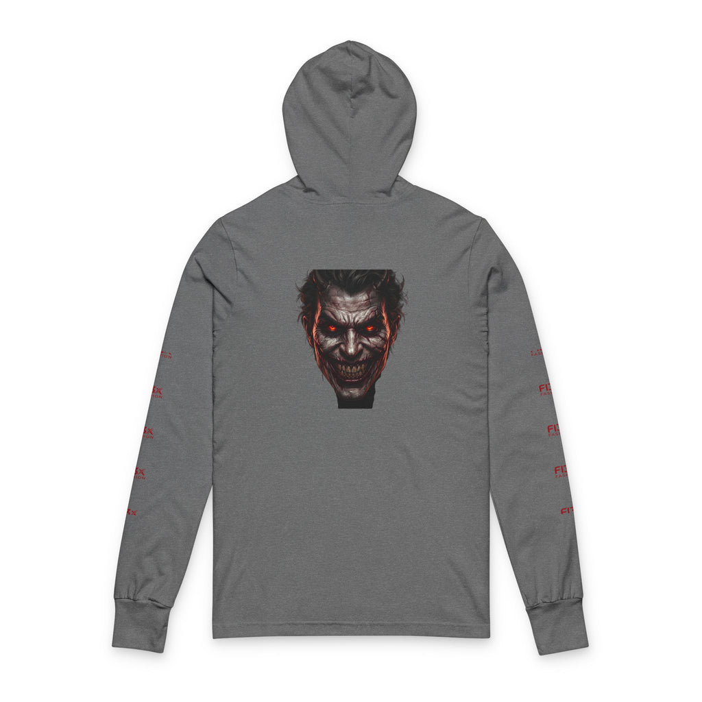 Horror Joker Face Hooded Long Sleeve Tee — Graphic Streetwear Top