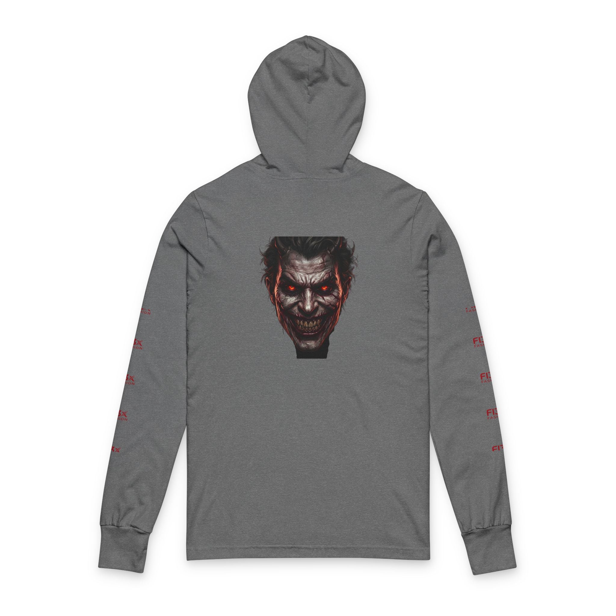 Horror Joker Face Hooded Long Sleeve Tee — Graphic Streetwear Top