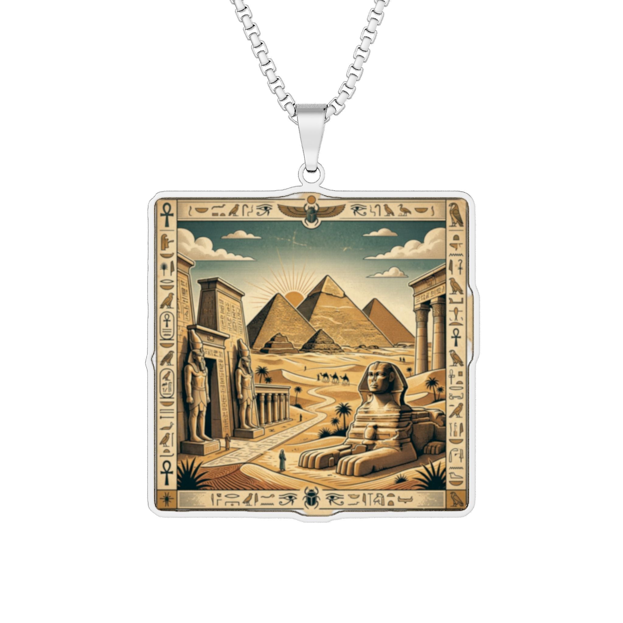 Photo Pendant — Custom Cut Square Personalized Photo Necklace (Memorial, Travel, Gift)