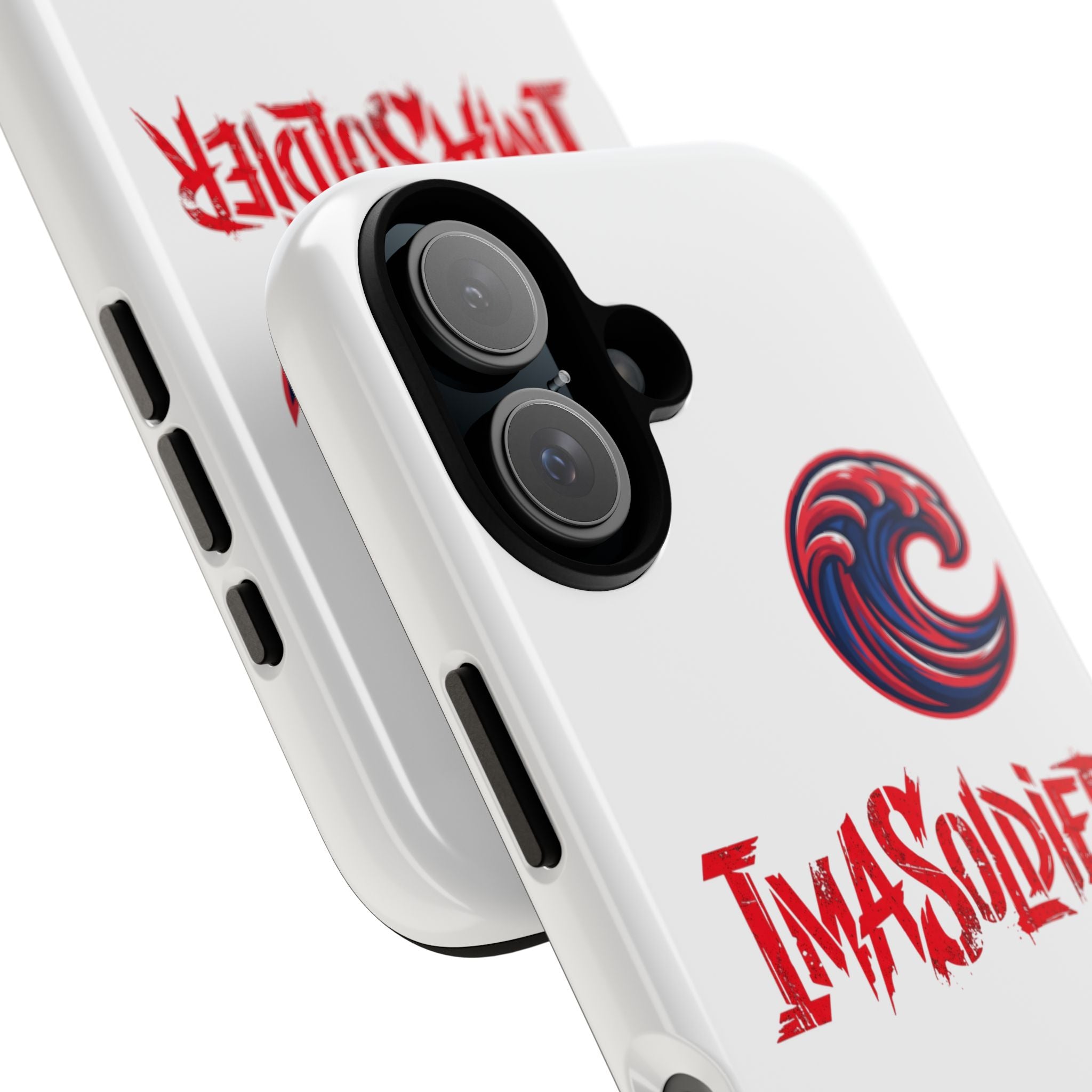 Phone Case — 'ImaSoldier' Red Wave Protective Hard Case