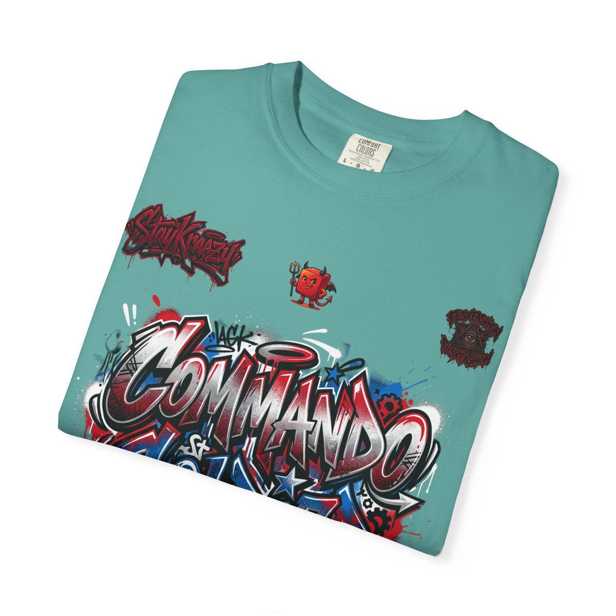 Commando Soldier Graphic T-Shirt — Streetwear Graffiti Design