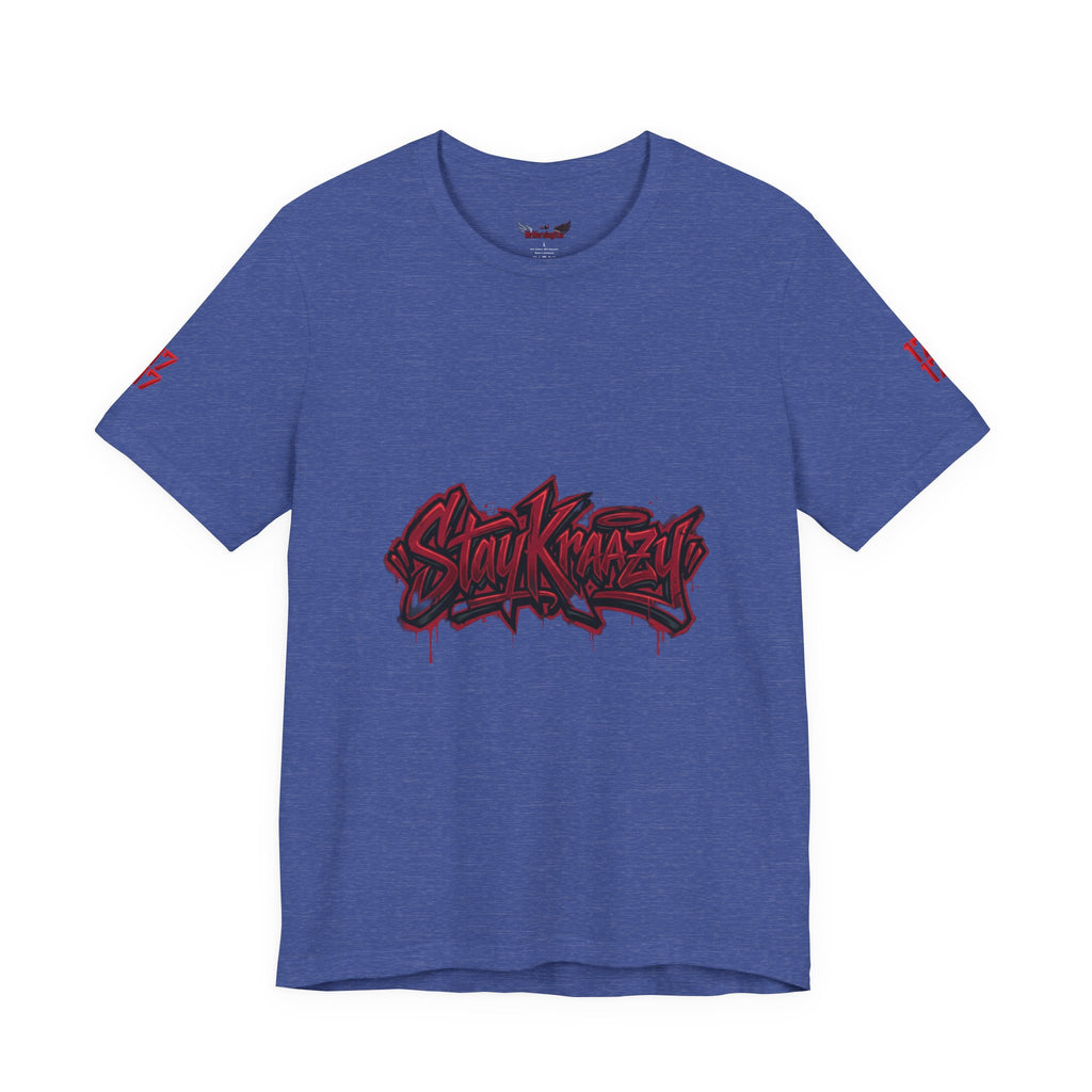 Stay Krazi Graffiti Tee — Red 17 Streetwear T‑Shirt