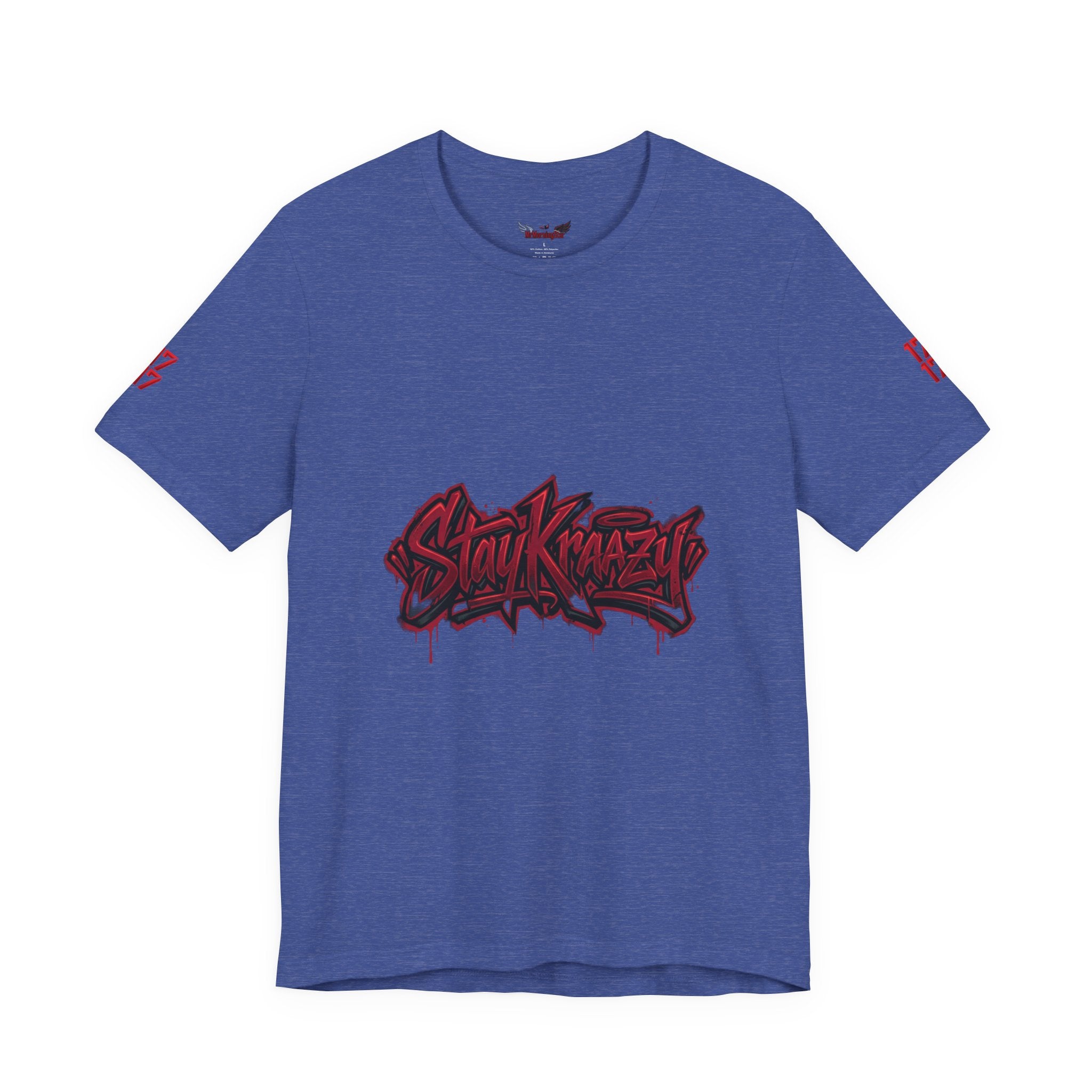 Stay Krazi Graffiti Tee — Red 17 Streetwear T‑Shirt