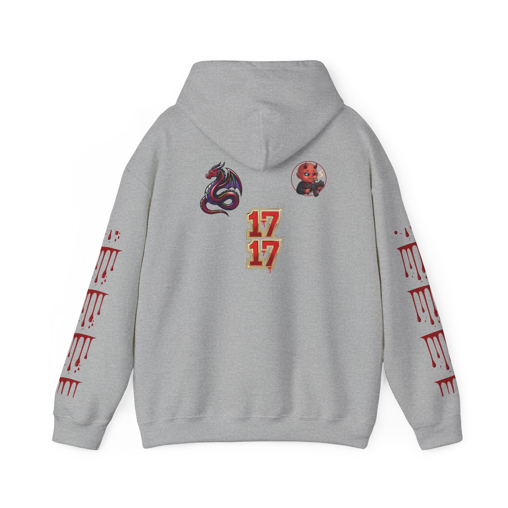 Hoodie — Gothic 1717 Dripping Symbols Pullover
