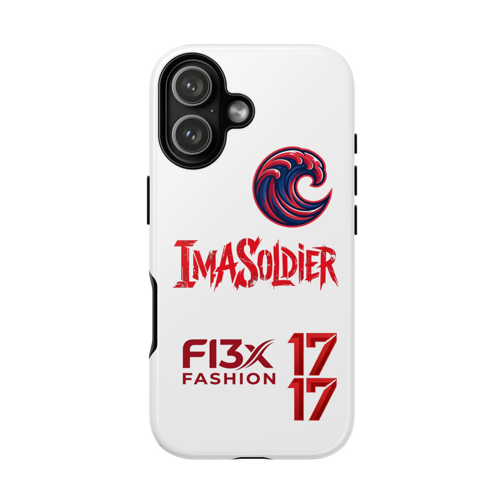 Phone Case — 'ImaSoldier' Red Wave Protective Hard Case