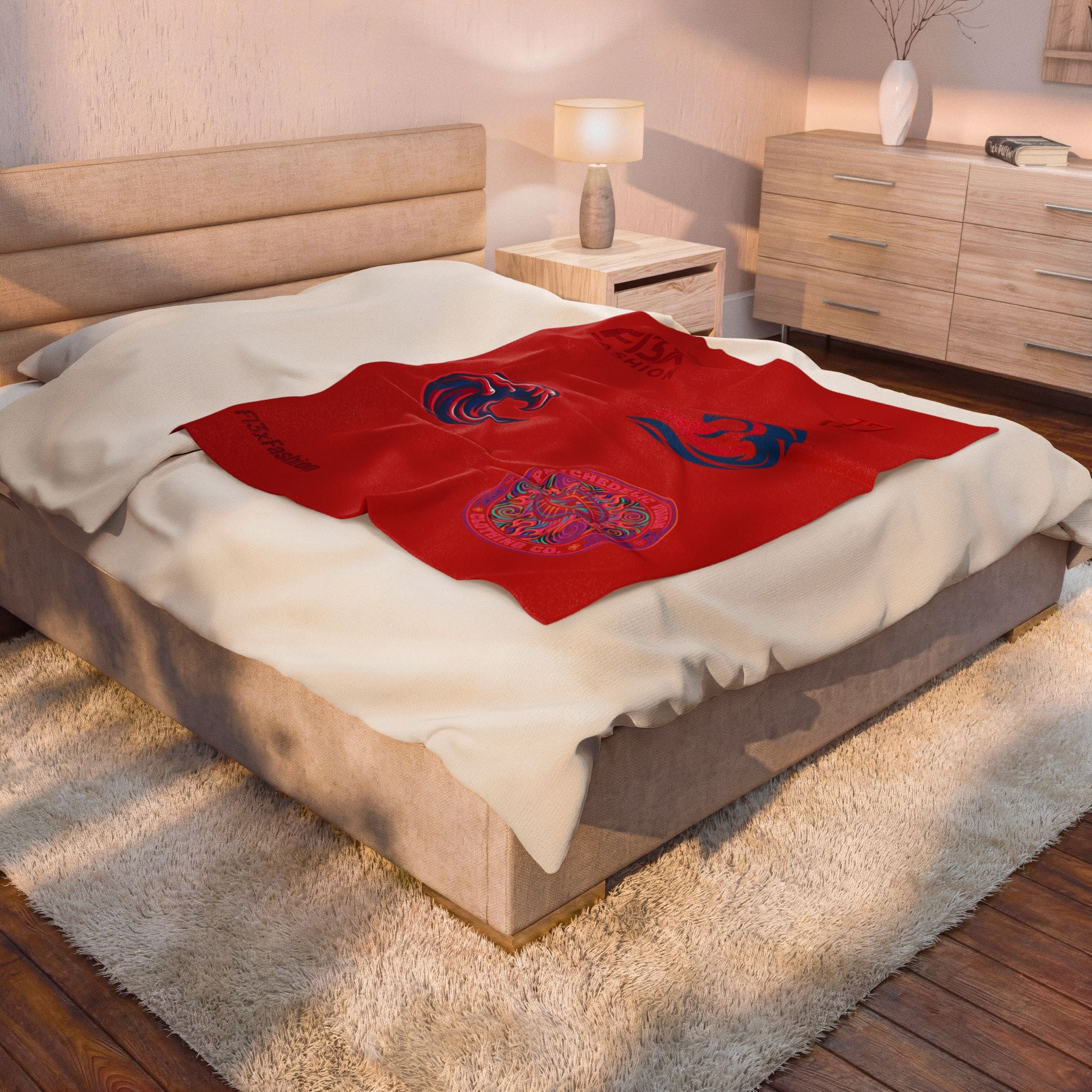 Plush Blanket - Psychedelic Wave Velveteen Throw