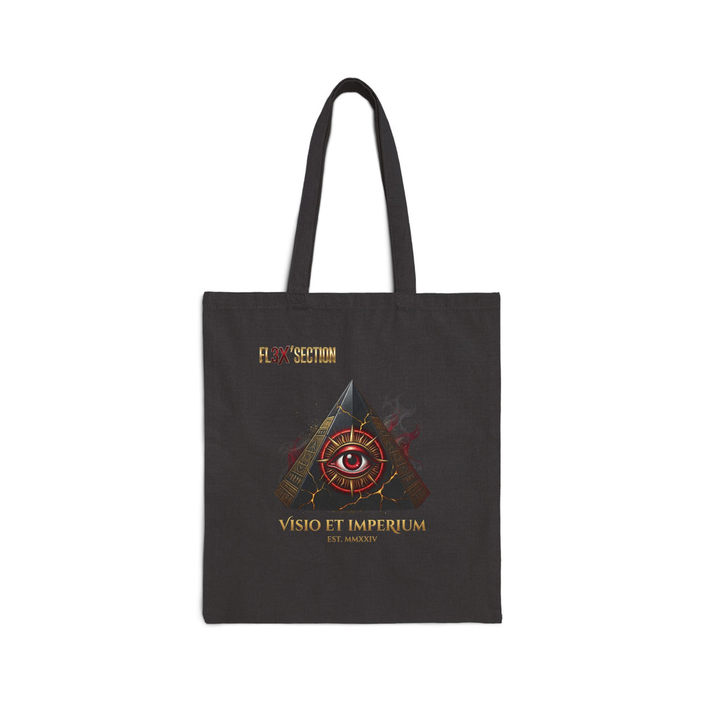 Occult Pyramid Eye Canvas Tote Bag – 'Visio et Imperium' Graphic Tote