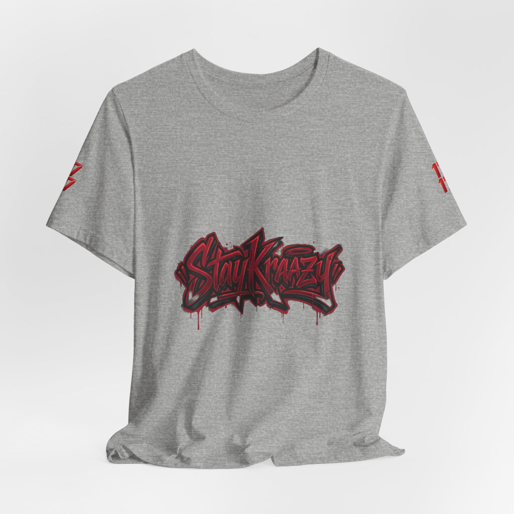 Stay Krazi Graffiti Tee — Red 17 Streetwear T‑Shirt