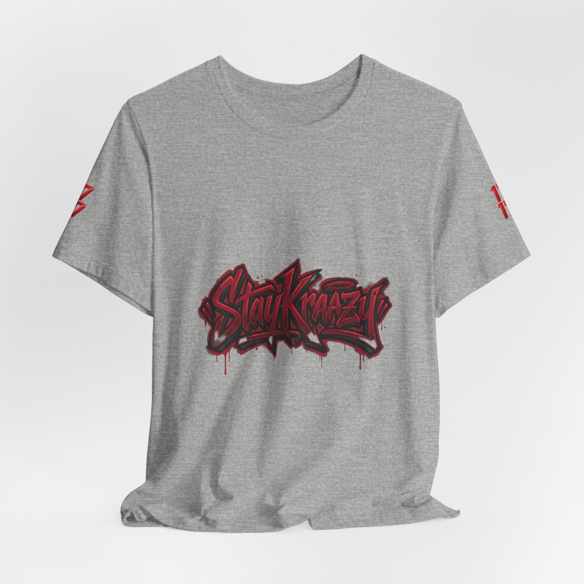 Stay Krazi Graffiti Tee — Red 17 Streetwear T‑Shirt