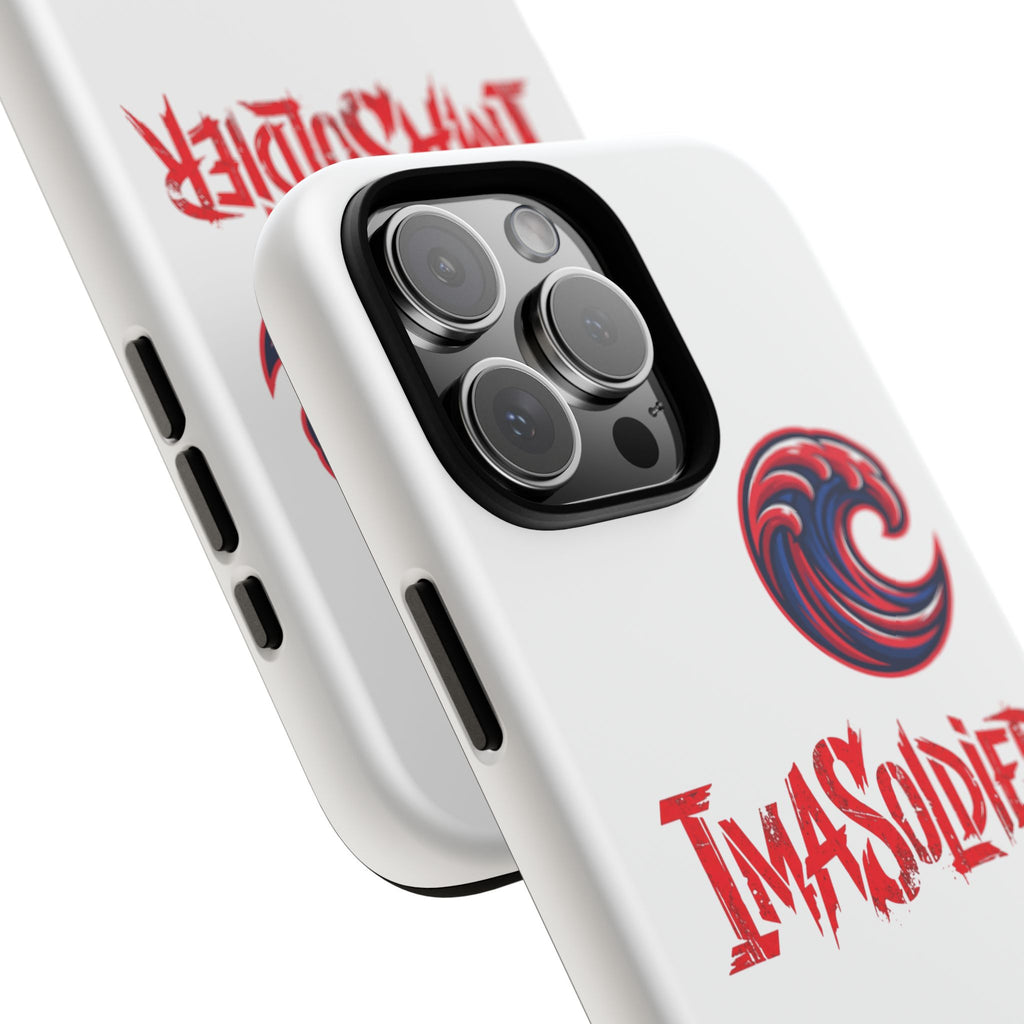 Phone Case — 'ImaSoldier' Red Wave Protective Hard Case