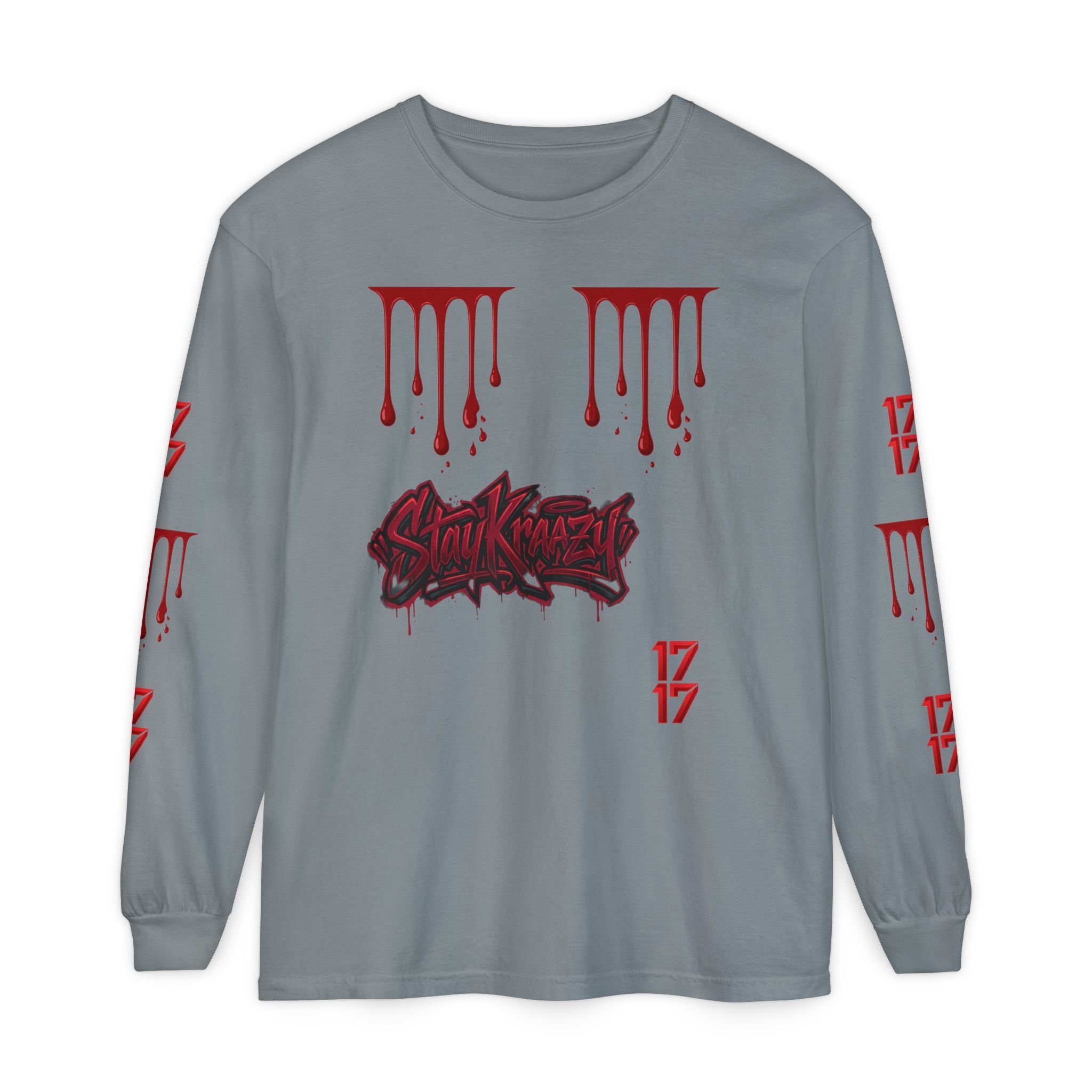 Blood Drip Graphic Long Sleeve Tee