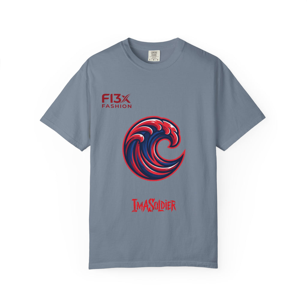 Wave Emblem T-Shirt — 'I'm A Soldier' Graphic Crew Tee