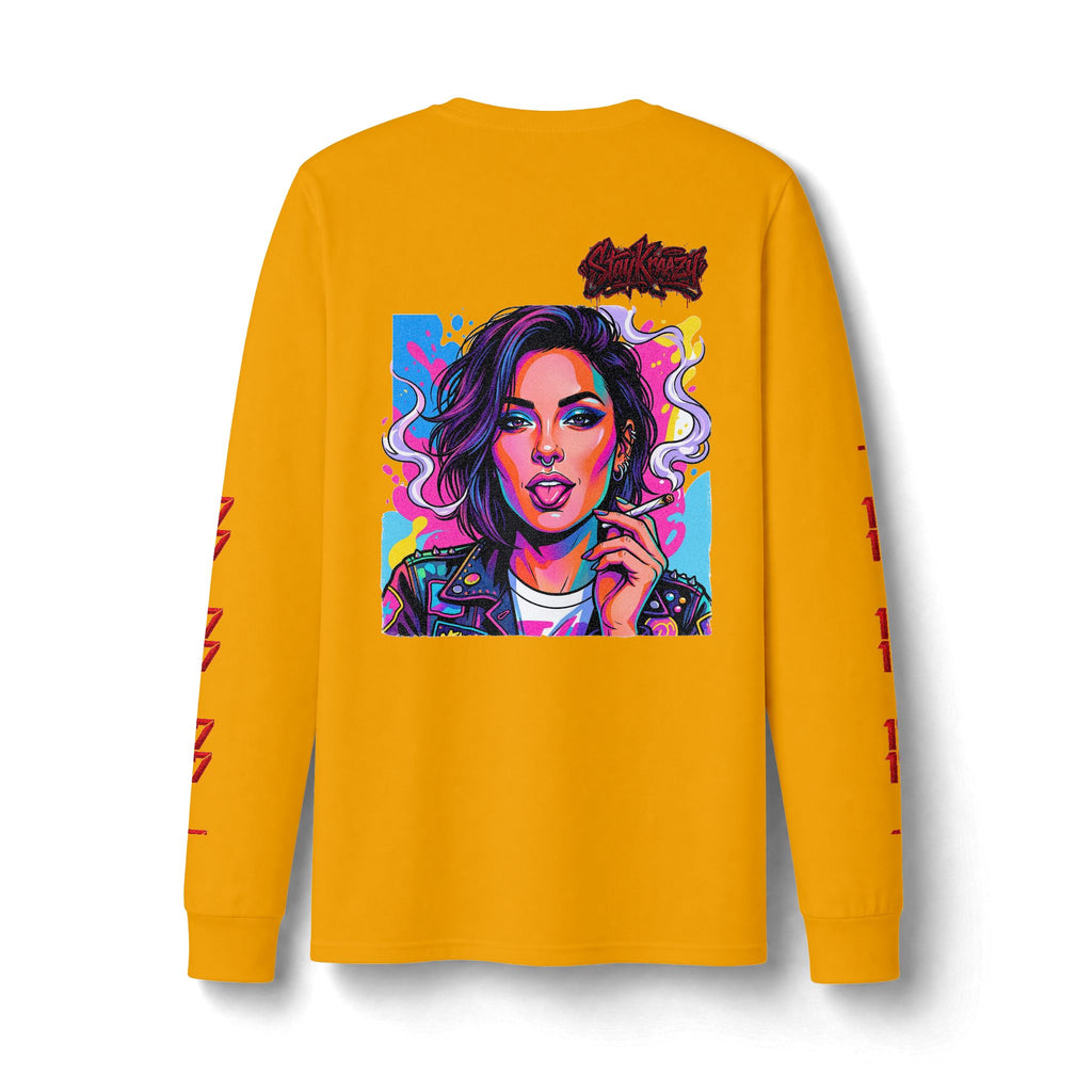 Long Sleeve Tee — Neon Pop Portrait Graphic