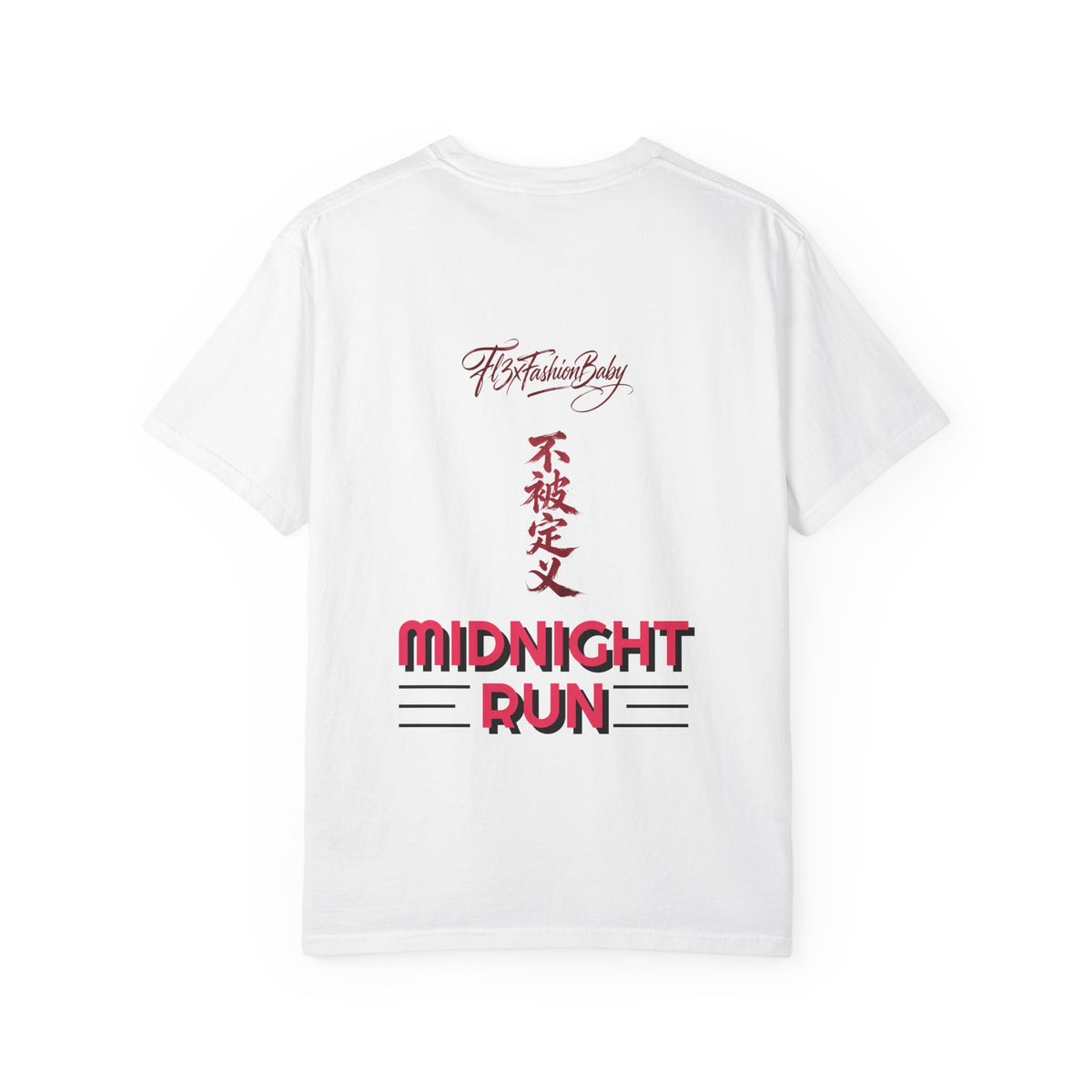 Midnight Run Tee — Vertical Japanese Script Graphic T-Shirt