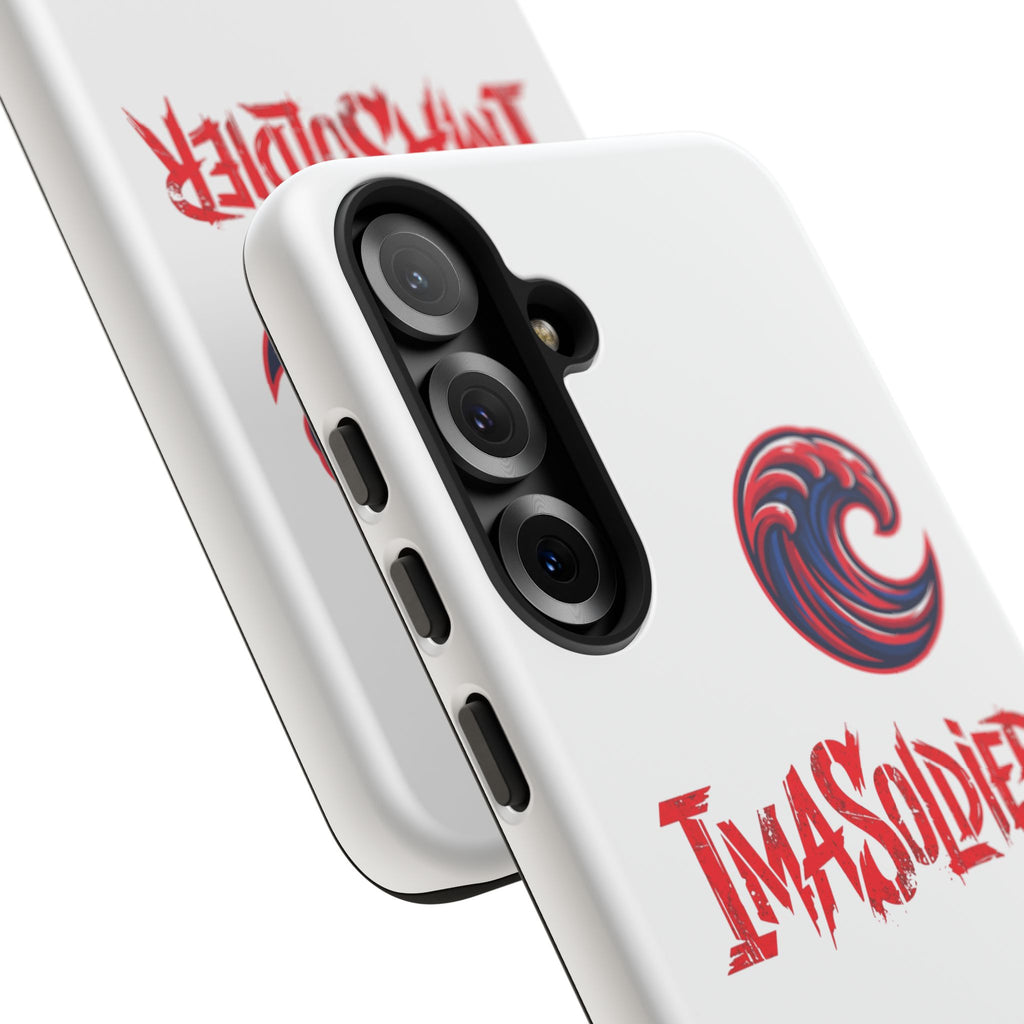 Phone Case — 'ImaSoldier' Red Wave Protective Hard Case