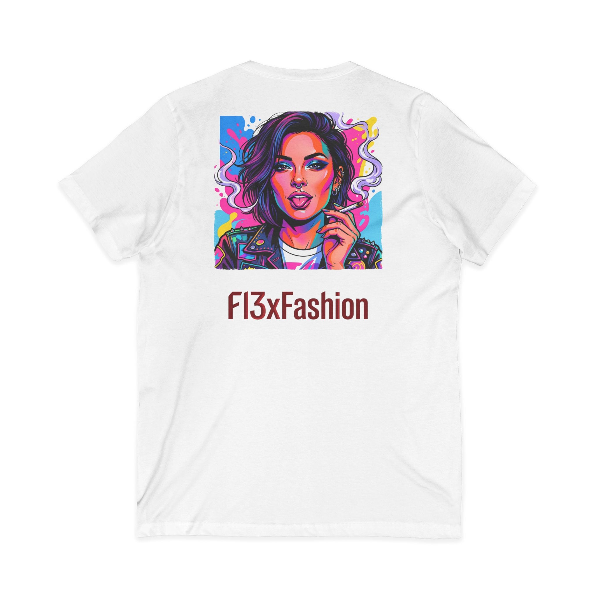 Pop Art Portrait V-Neck Tee — FI3xFashion Graphic T-Shirt