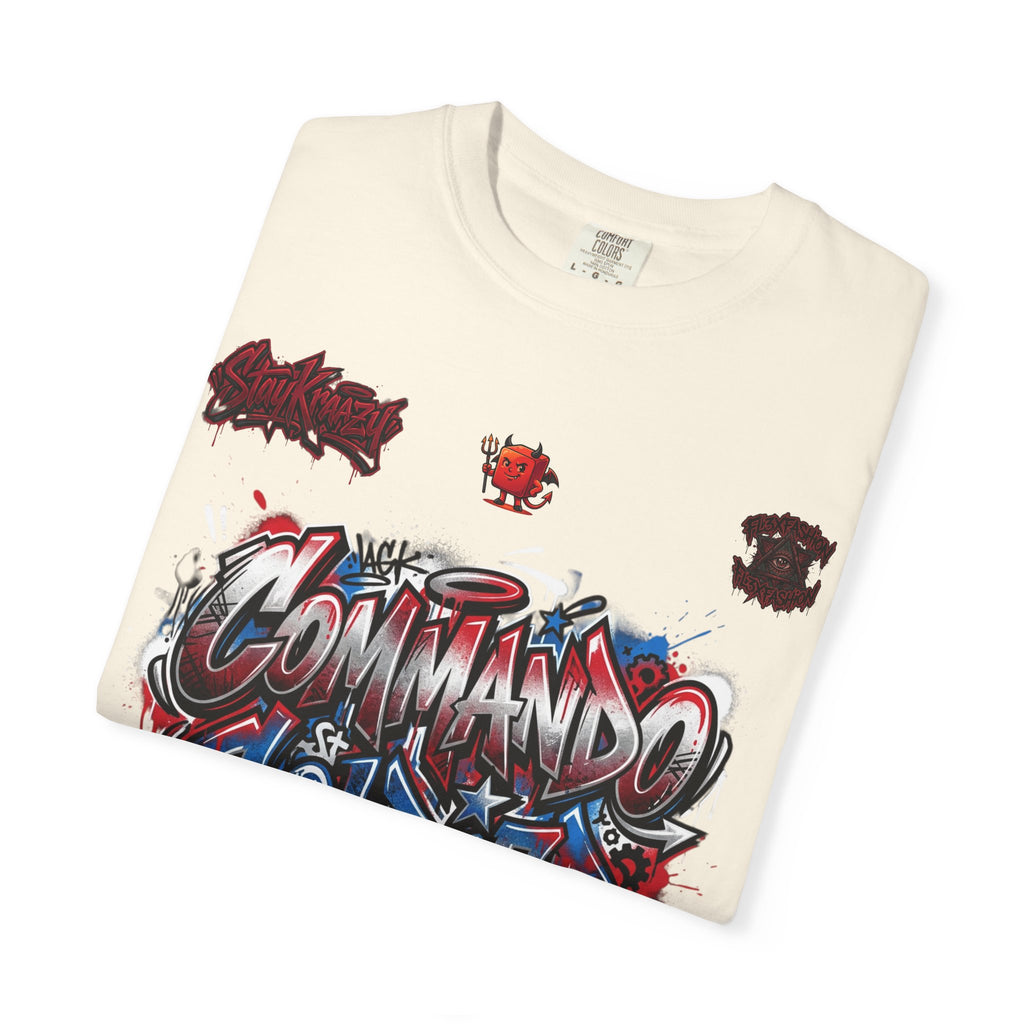 Commando Soldier Graphic T-Shirt — Streetwear Graffiti Design