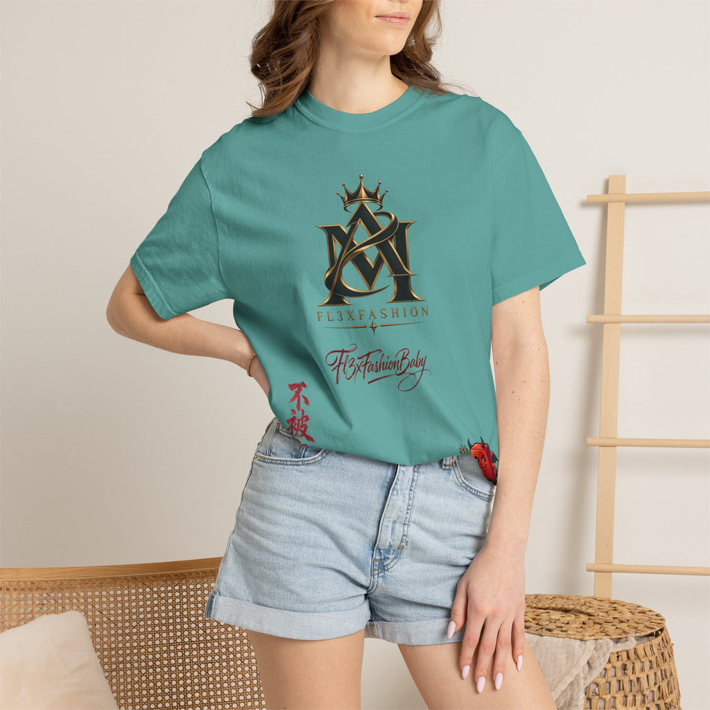 Graphic T-Shirt — Urban Asian-Inspired Logo Tee with Kanji & Devil Icon