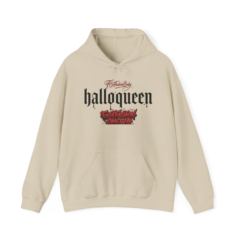 HallowQueen Gothic Halloween Hoodie — “HallowQueen” Graphic Pullover