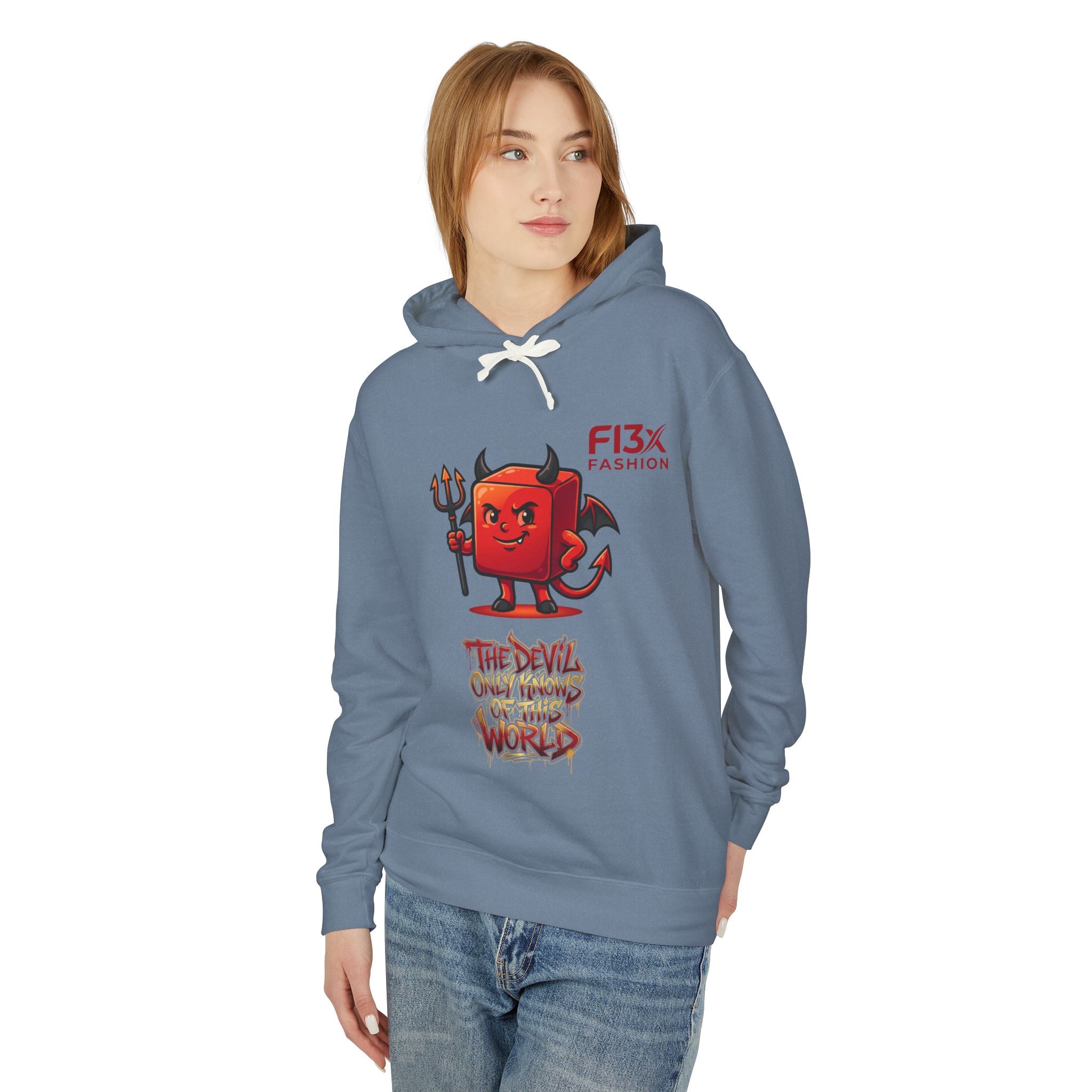 Devil Graphic Hoodie — "The Devil Only Knows of This World" Streetwear Sweatshirt