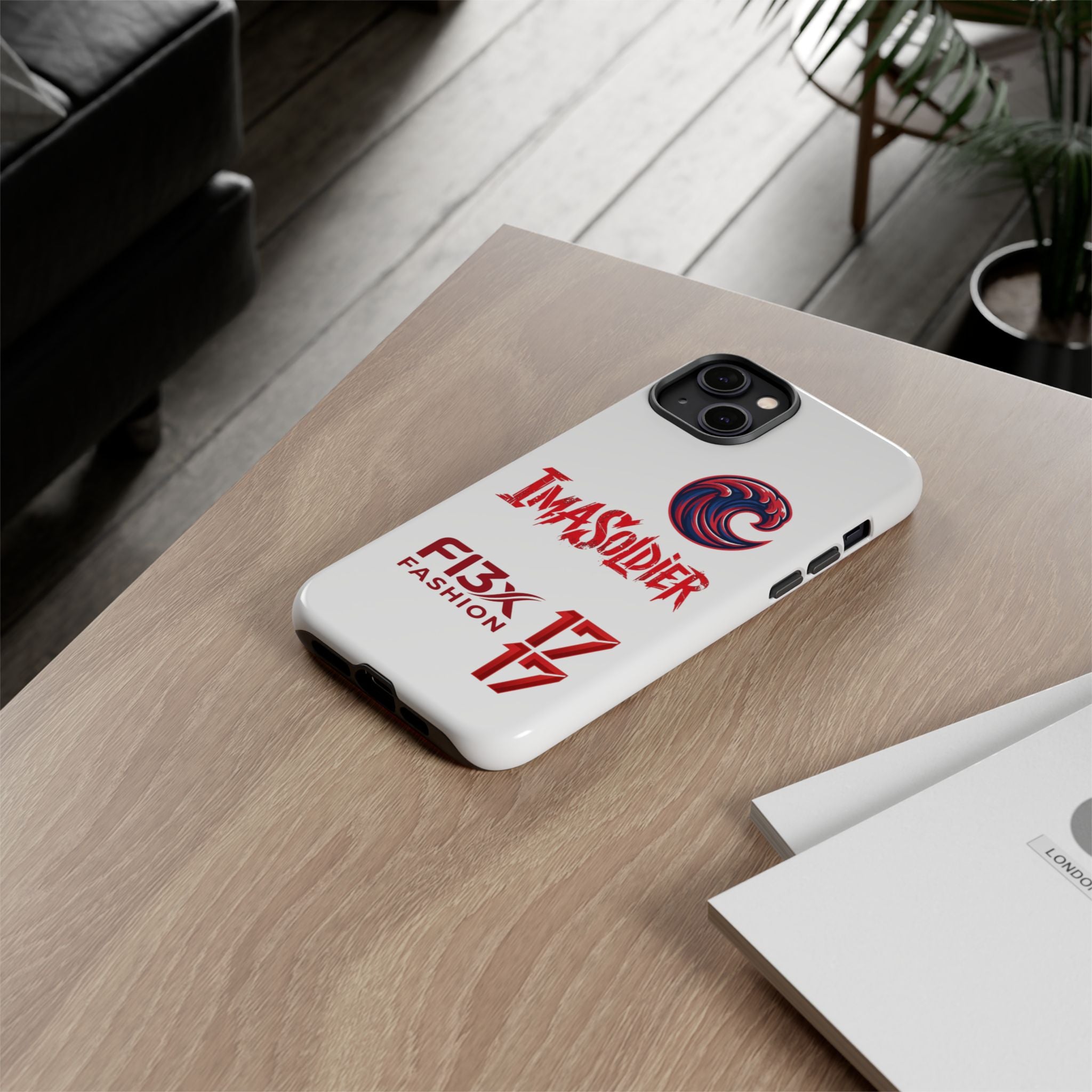Phone Case — 'ImaSoldier' Red Wave Protective Hard Case